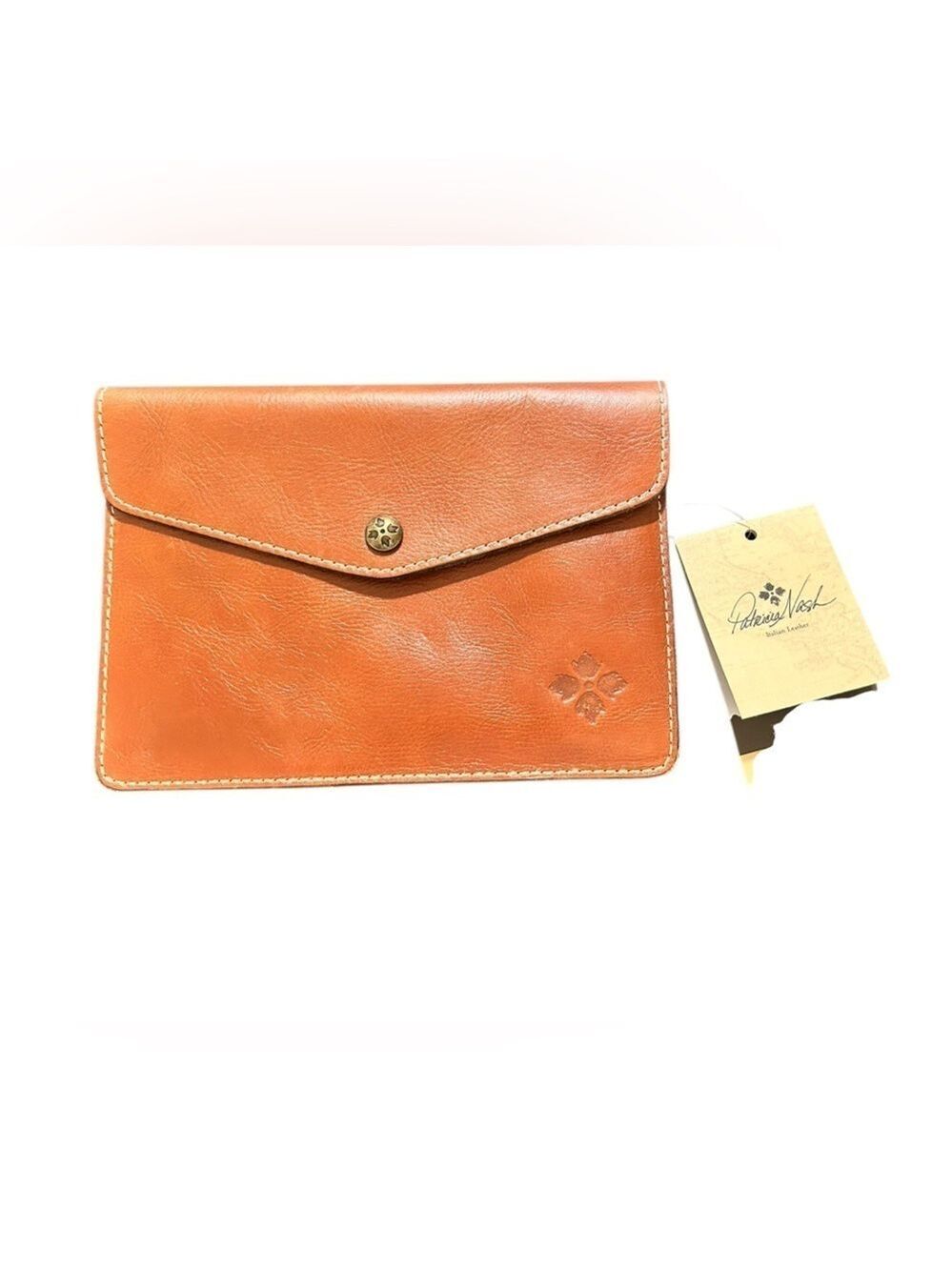 Patricia Nash Italian Leather Tech Portfolio for Mini iPad Tablet Tan NWT